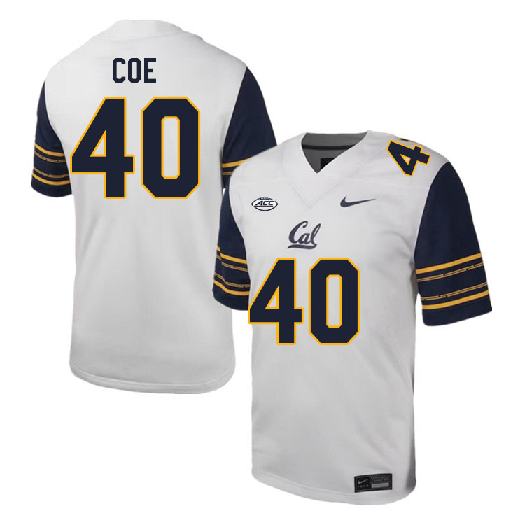 California Golden Bears #40 Ryan Coe ACC Conference College Football Jerseys Stitched-White